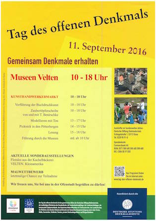 Tag des offenen Denkmals Velten 2016 Tag des offenen Denkmals Velten 2016
